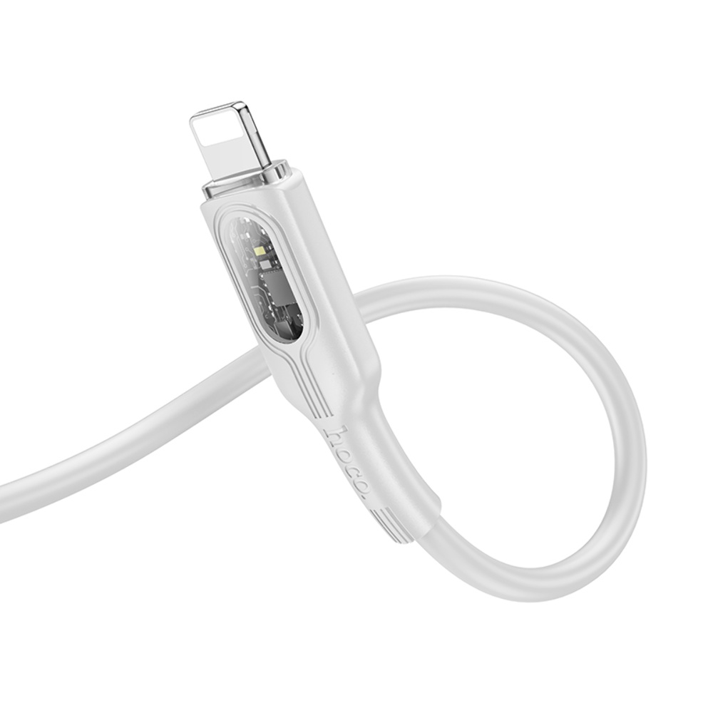 Кабель Hoco U120 с индикатором Type-C to Lightning PD 27W 1.2m grey