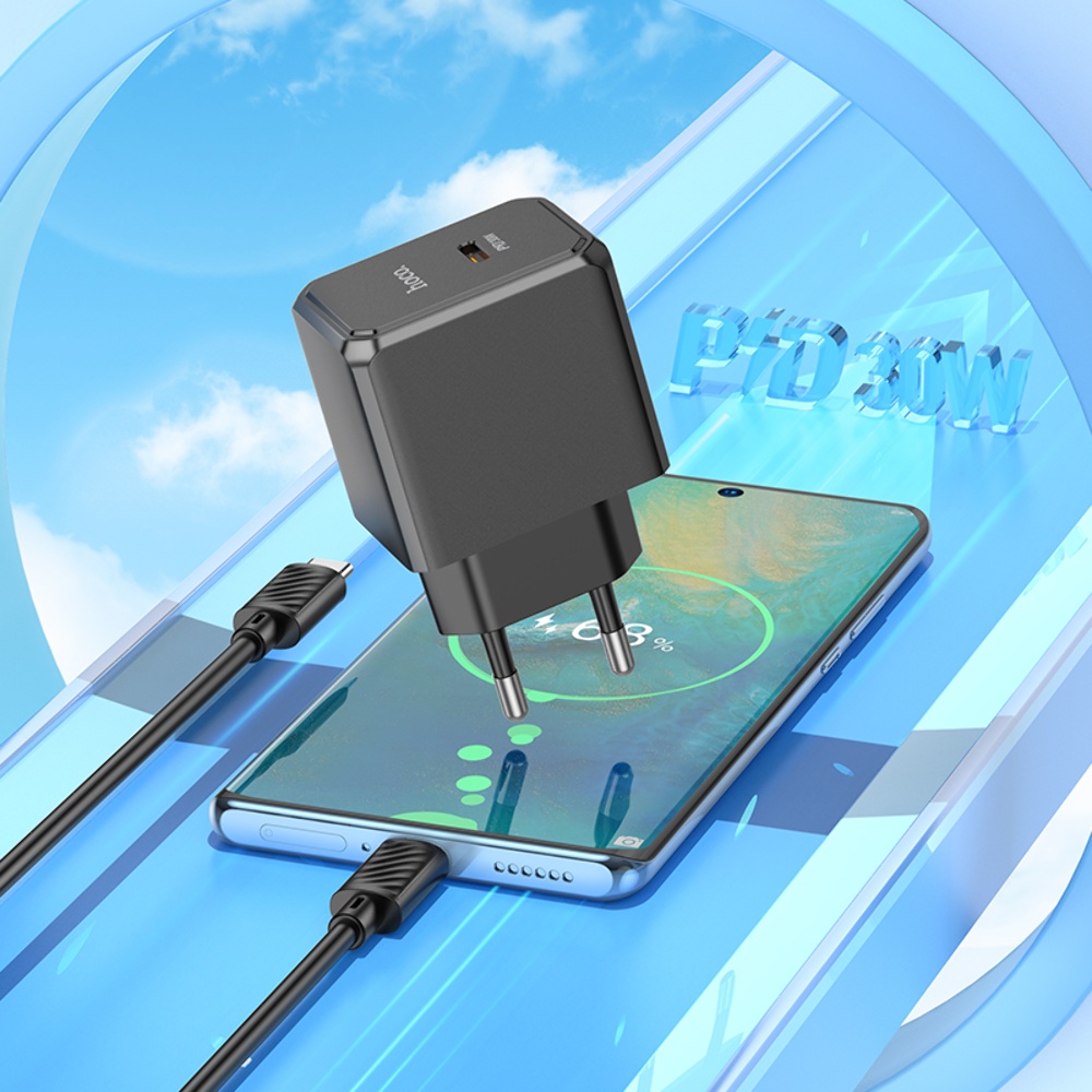Сетевое зарядное устройство Hoco CS15A Type-C PD30W черное