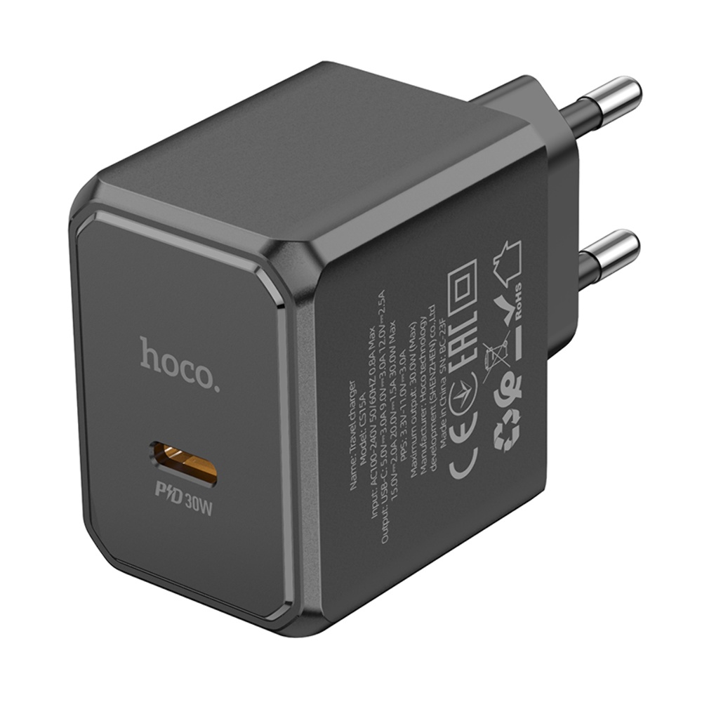 Сетевое зарядное устройство Hoco CS15A Type-C PD30W черное
