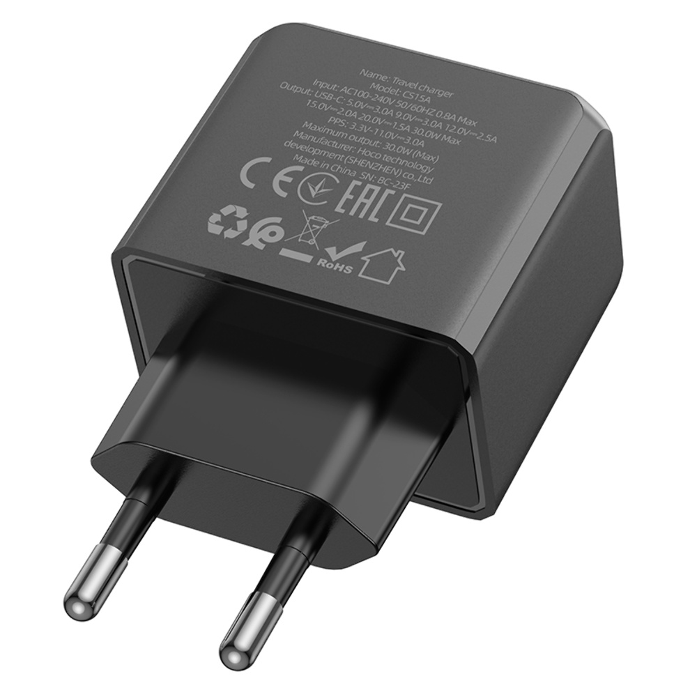 Сетевое зарядное устройство Hoco CS15A Type-C PD30W черное