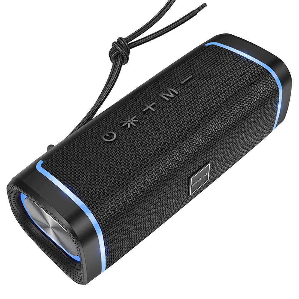 Портативная Bluetooth колонка Borofone BR32 с LED подсветкой black