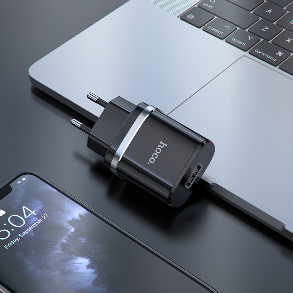 Сетевое зарядное устройство Hoco N1 USB черное