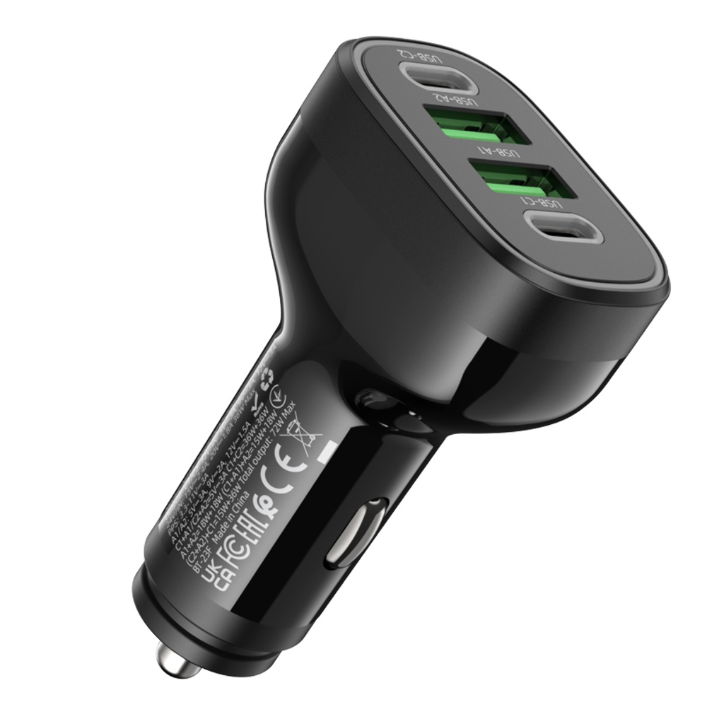 Автомобильное зарядное устройство Hoco NZ11 2USB/ 2Type-C PD 72W черное