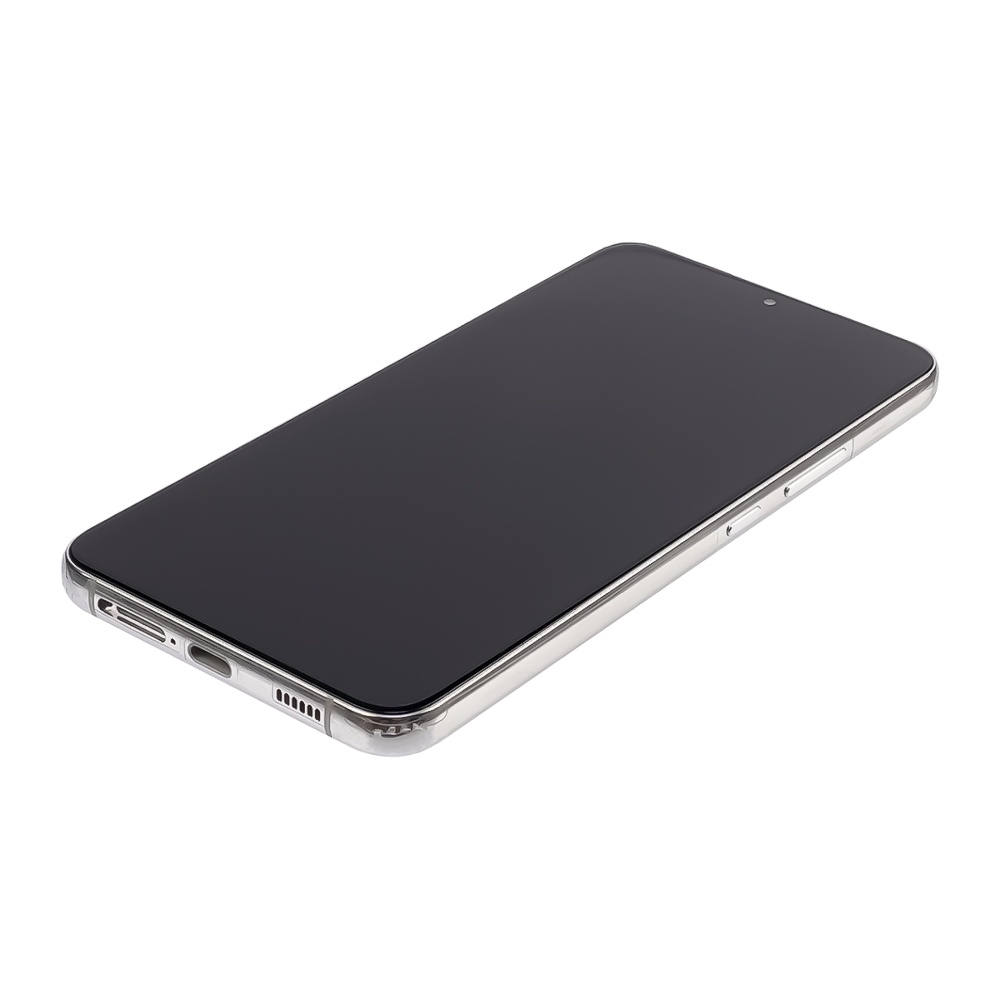 Дисплей для Samsung S906B Galaxy S22 Plus с чёрным тачскрином и серебристой корпусной рамкой OLED