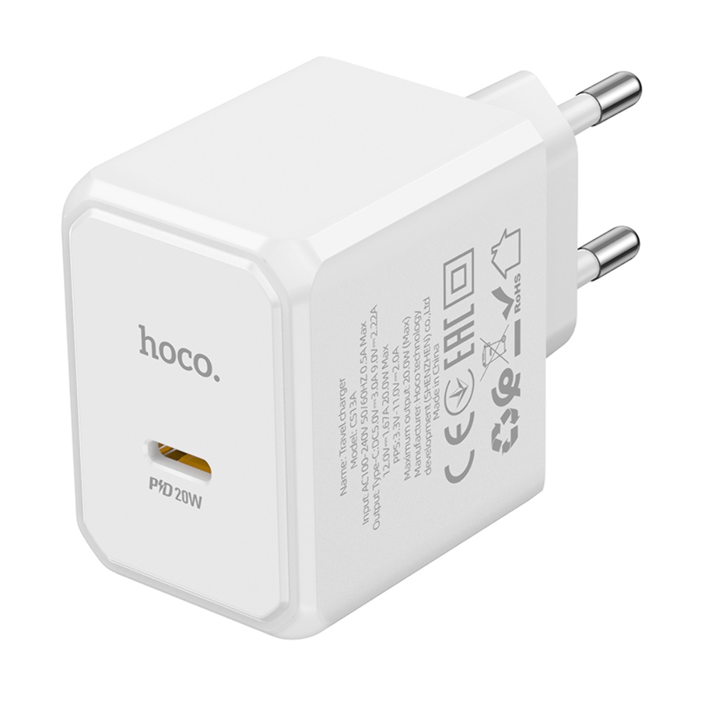 Сетевое зарядное устройство Hoco CS13A Type-C 20W белое