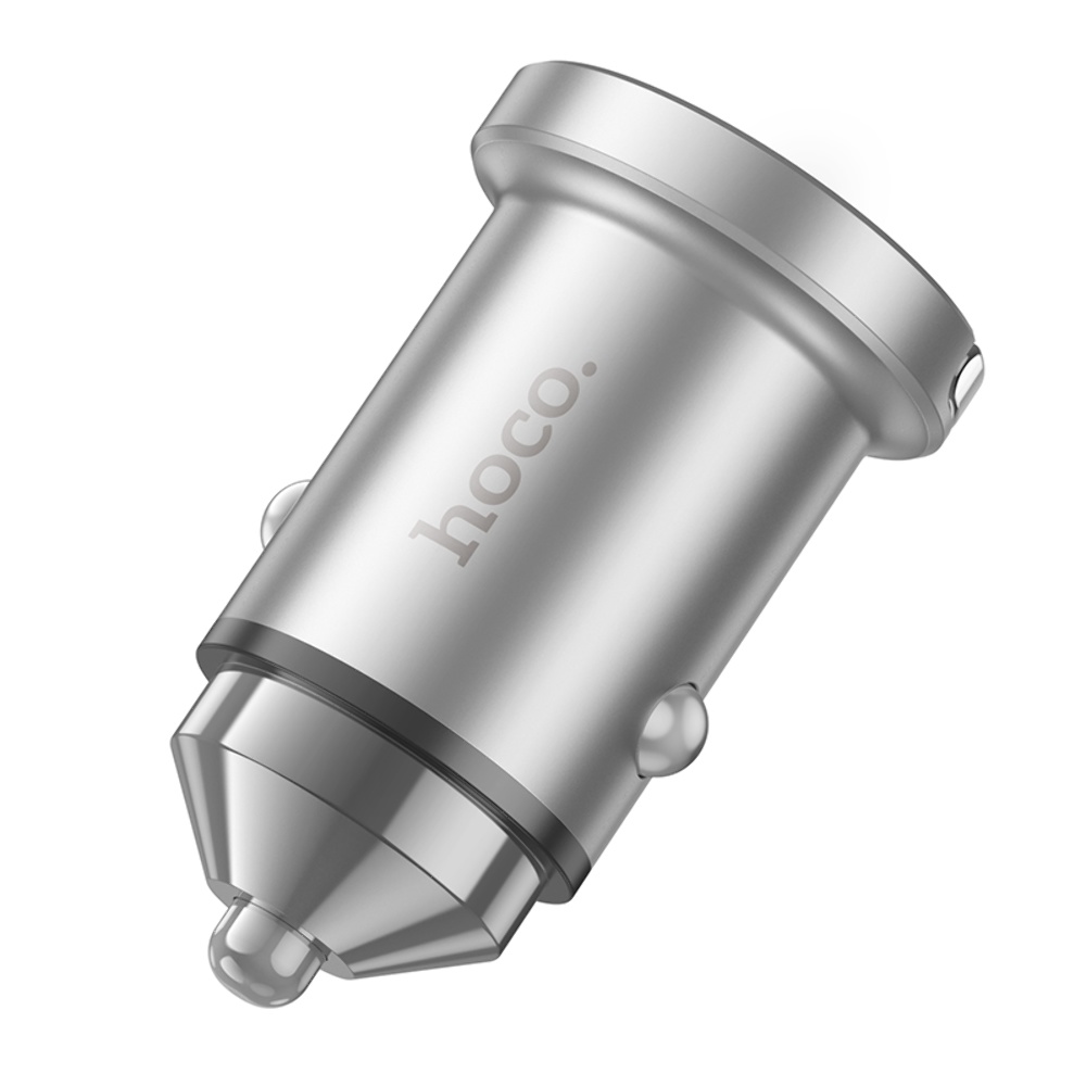 Автомобильное зарядное устройство Hoco NZ10 USB/ Type-C PD 45W серебристое