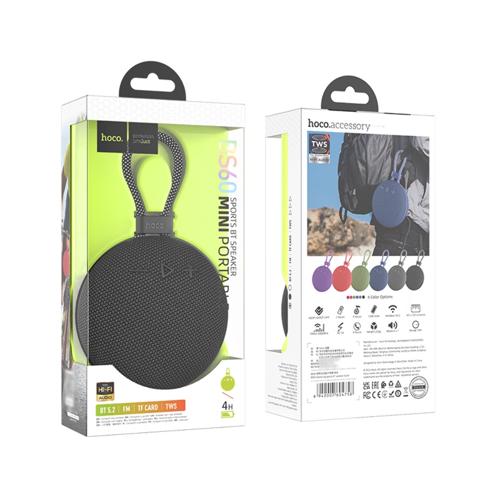 Портативная Bluetooth колонка Hoco BS60 TWS black
