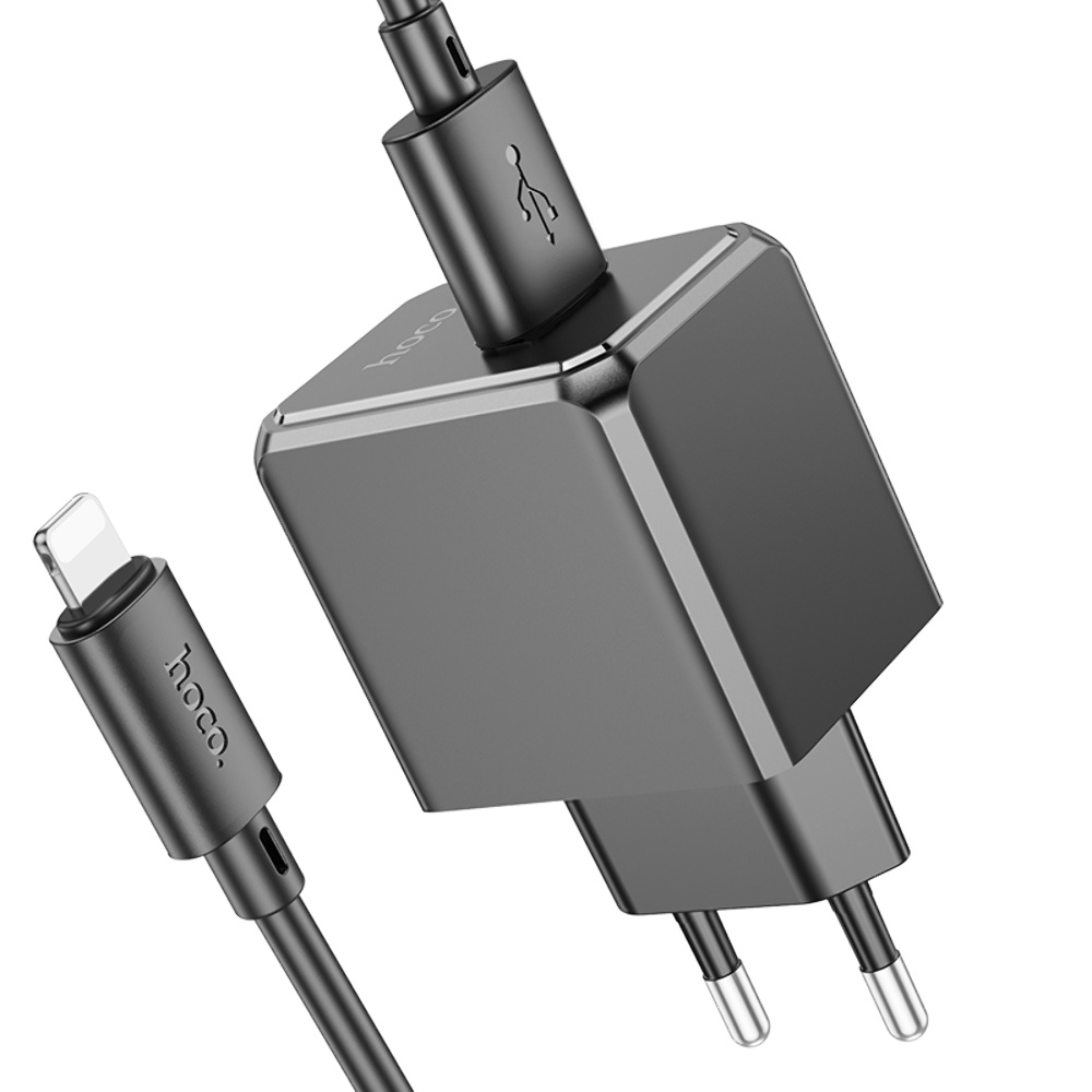 Сетевое зарядное устройство Hoco CS11A USB черное + кабель USB to Lightning