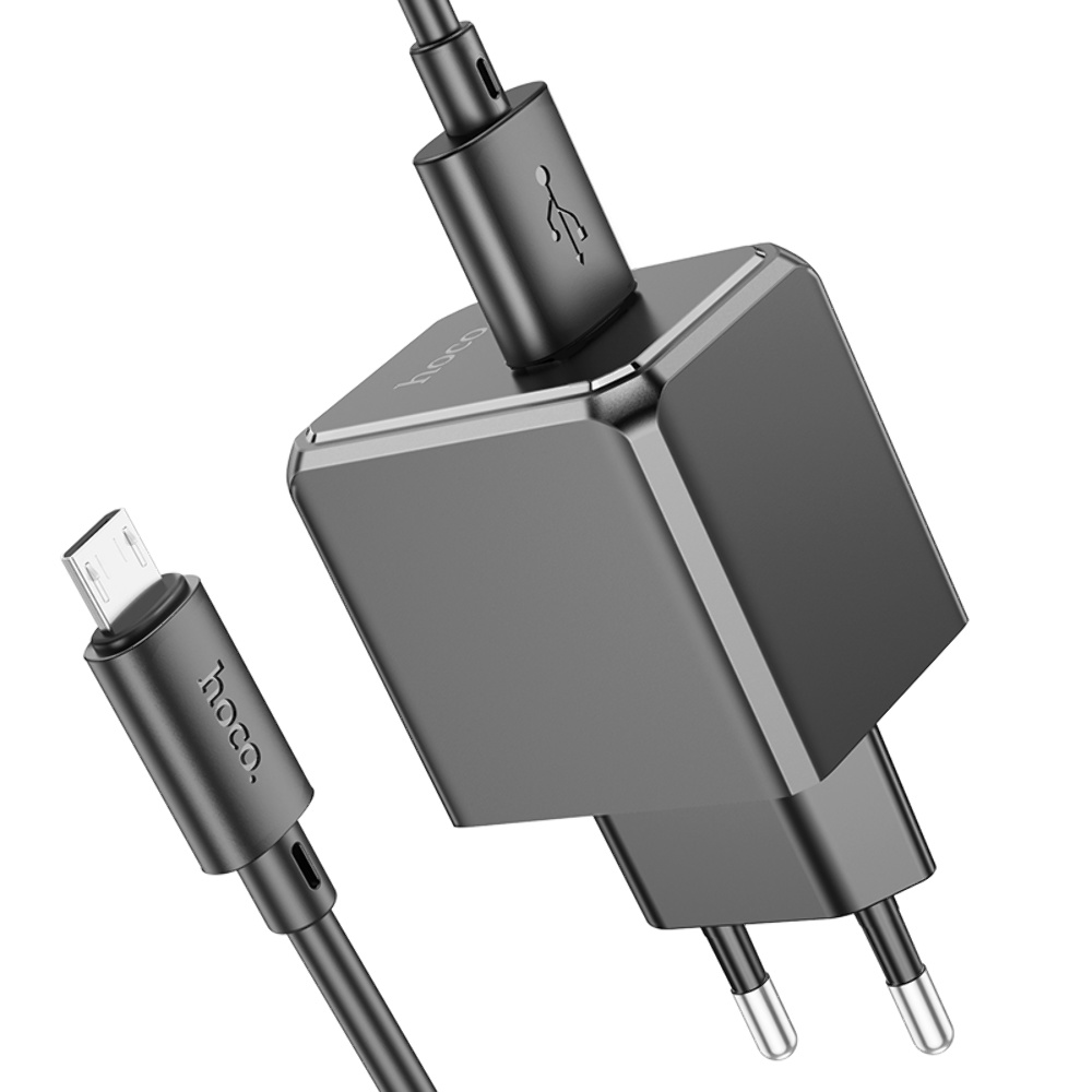 Сетевое зарядное устройство Hoco CS11A USB черное + кабель USB to MicroUSB