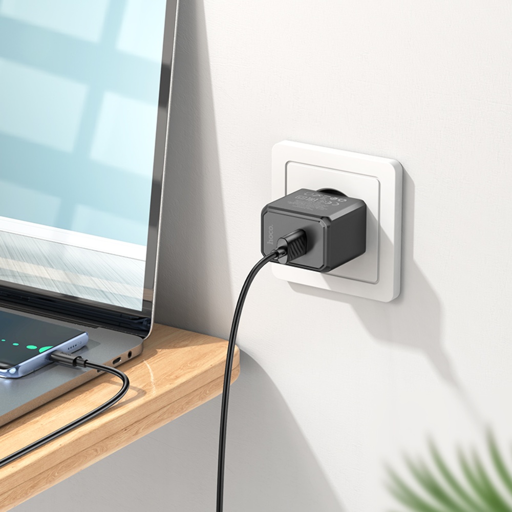 Сетевое зарядное устройство Hoco CS11A USB черное + кабель USB to Type-C