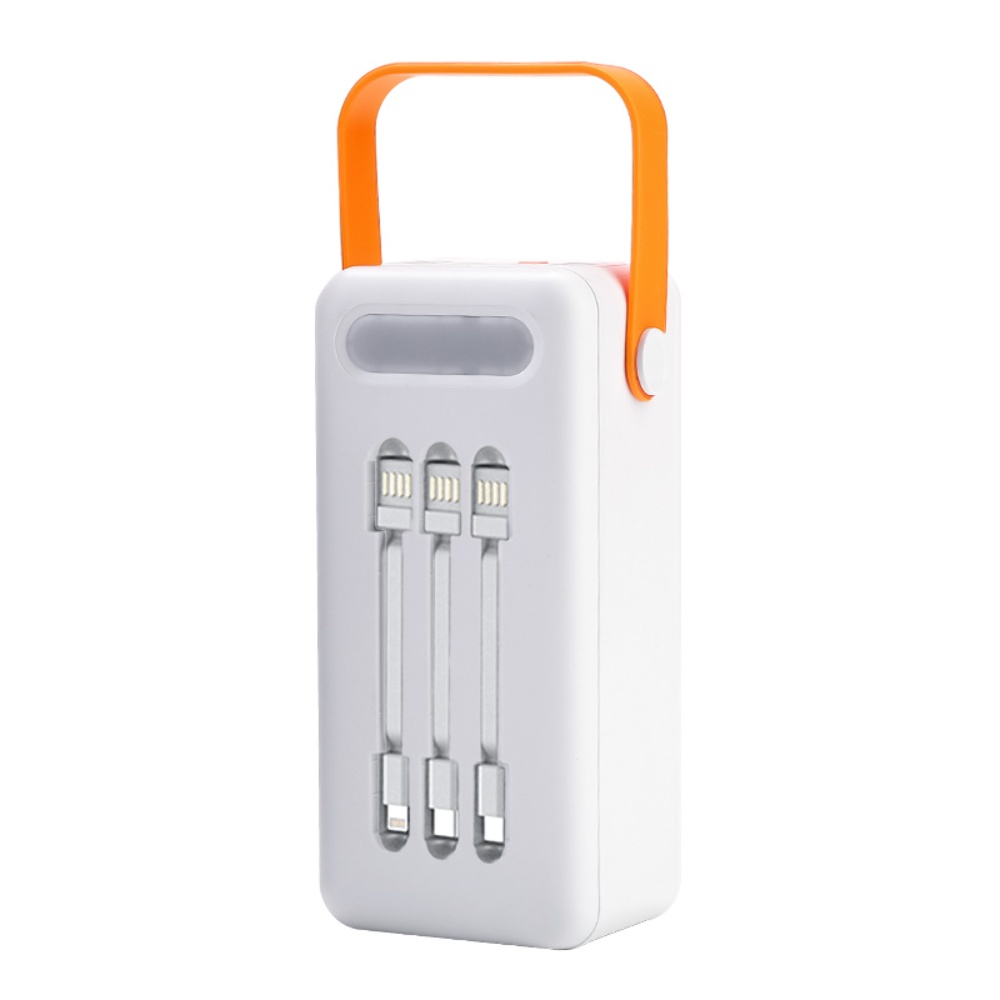 Корпус Multi-powerbank S21, под элементы 18650 до 21 шт, 22.5W, с фонарём, белый