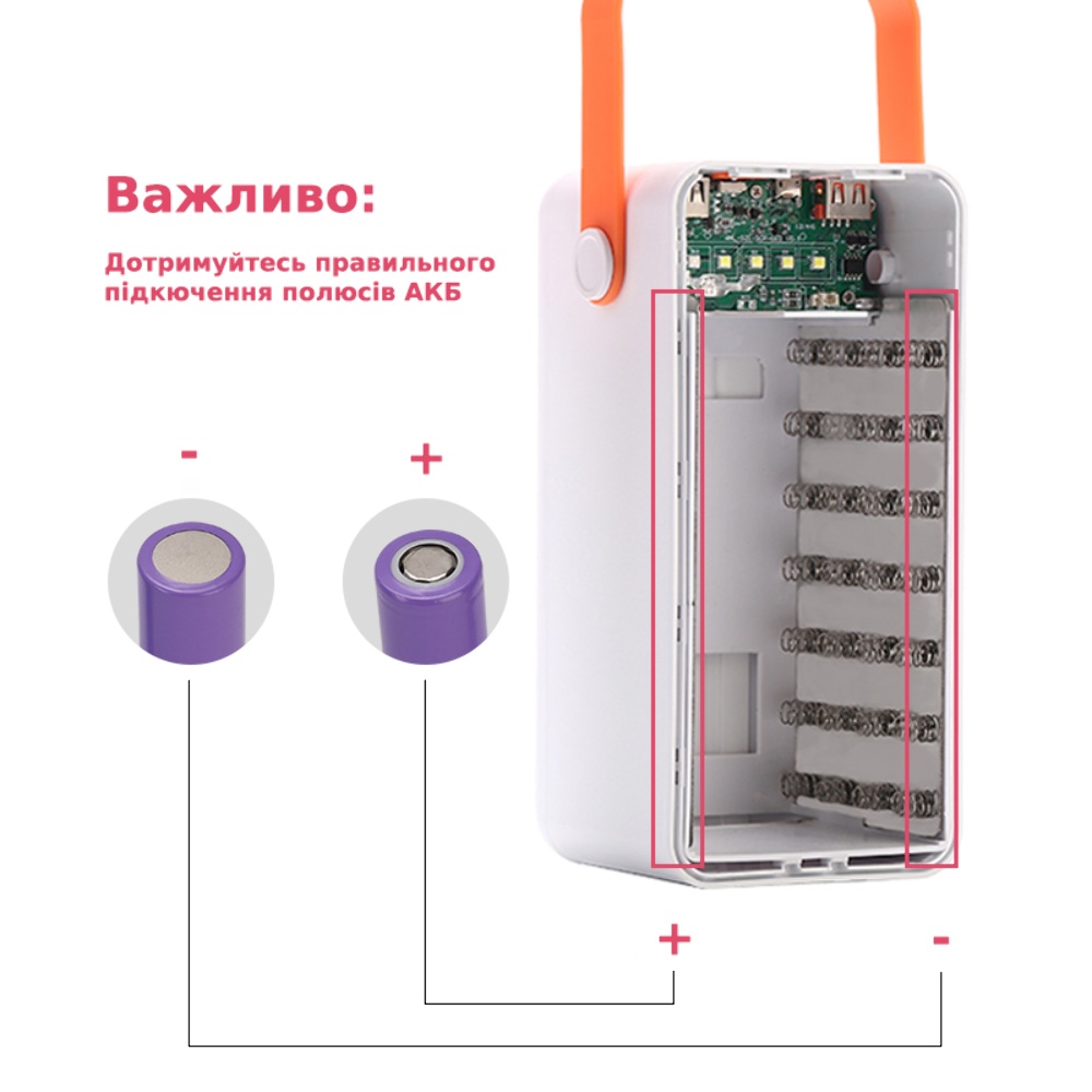 Корпус Multi-powerbank S28, под элементы 18650 до 28 шт, 22.5W, с фонарём, белый