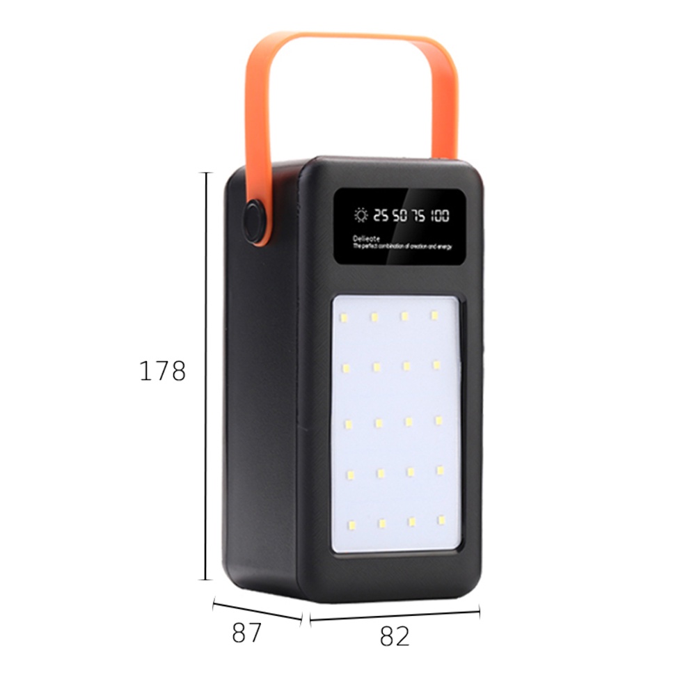 Корпус Multi-powerbank S28, под элементы 18650 до 28 шт, 22.5W, с фонарём, черный