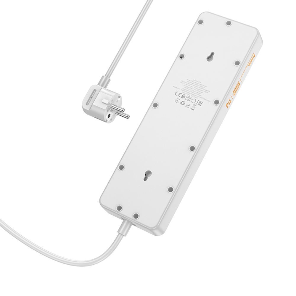 Сетевое зарядное устройство удлинитель Hoco AC13A 3 USB/ Type-C 5 розеток 1m черный