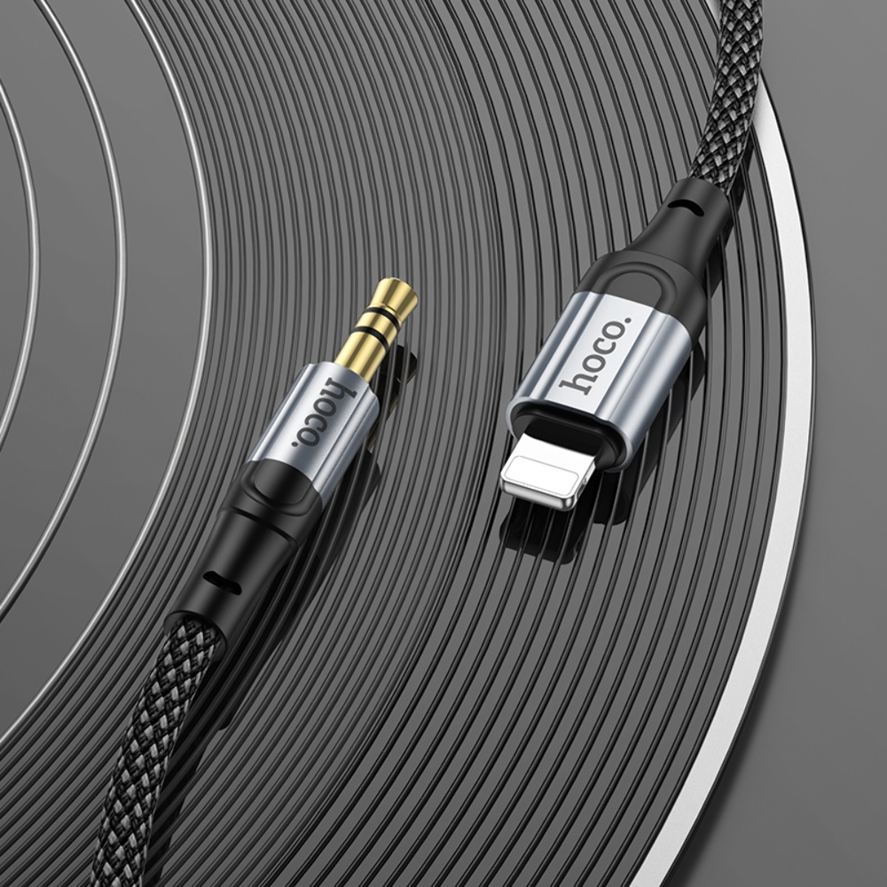 AUX кабель Hoco UPA26 Lightning to Jack 3.5 1m черный