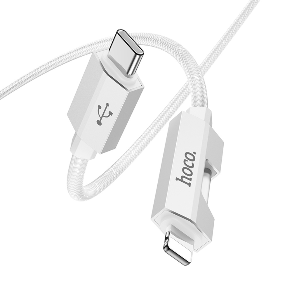 Кабель Hoco U123 с индикатором Type-C to Lightning PD 27W 1.2m grey