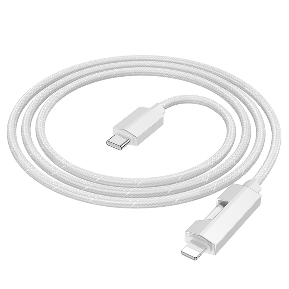 Кабель Hoco U123 с индикатором Type-C to Lightning PD 27W 1.2m grey