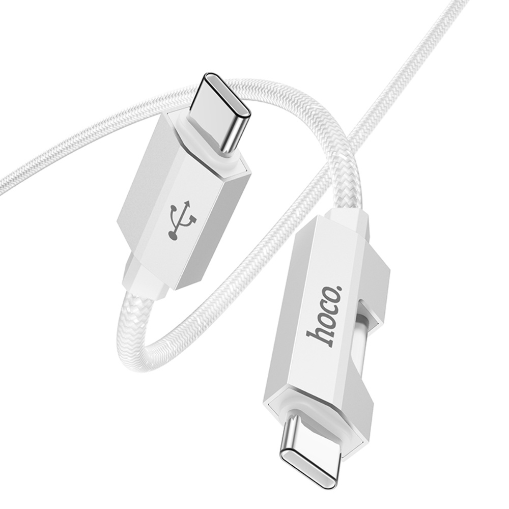 Кабель Hoco U123 с индикатором Type-C to Type-C PD 60W 1.2m grey