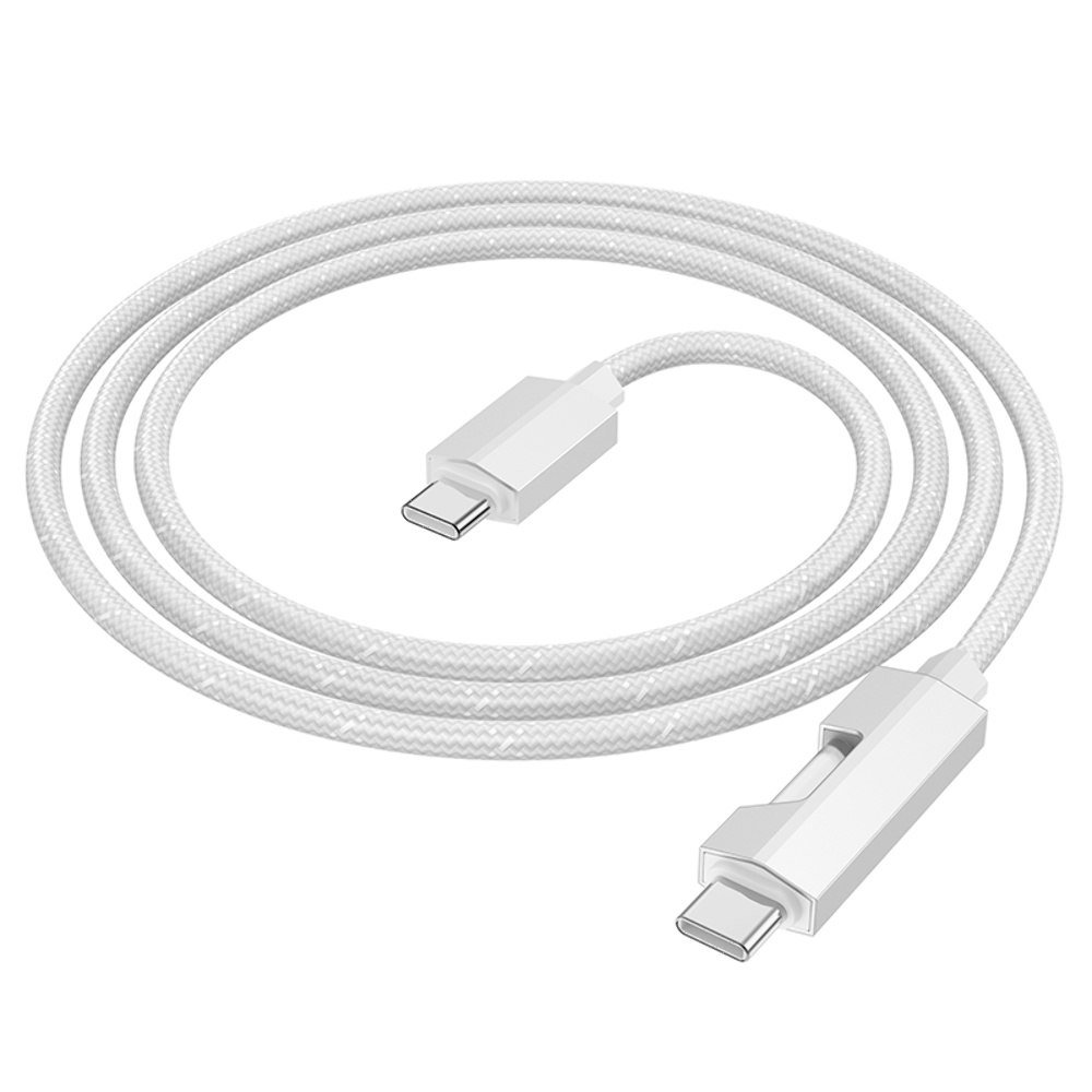 Кабель Hoco U123 с индикатором Type-C to Type-C PD 60W 1.2m grey