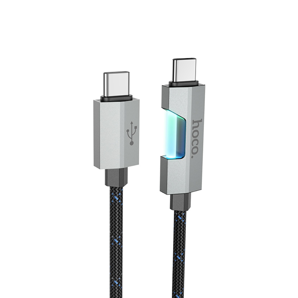 Кабель Hoco U123 с индикатором Type-C to Type-C PD 60W 1.2m black