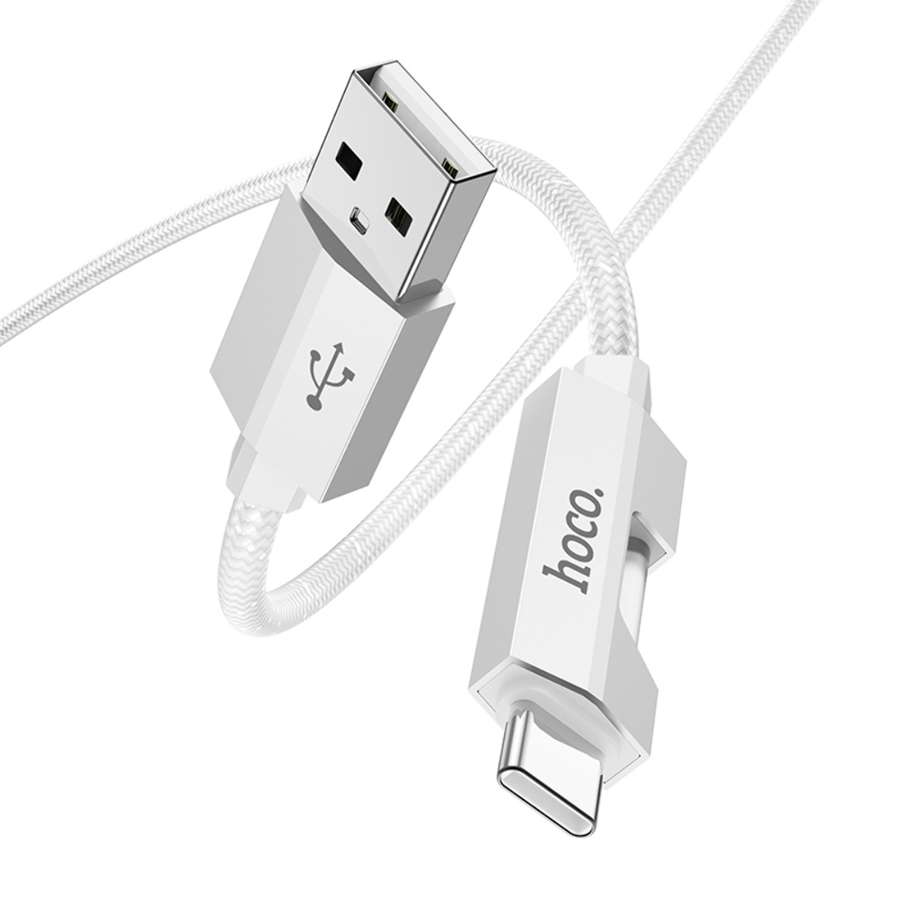 Кабель Hoco U123 с индикатором USB to Type-C 1.2m grey