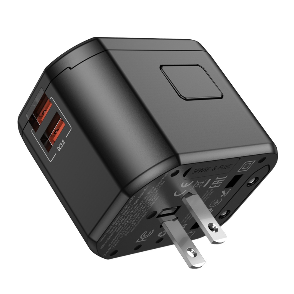 Сетевое зарядное устройство Hoco AC15 2 USB/ Type-C 20W черное