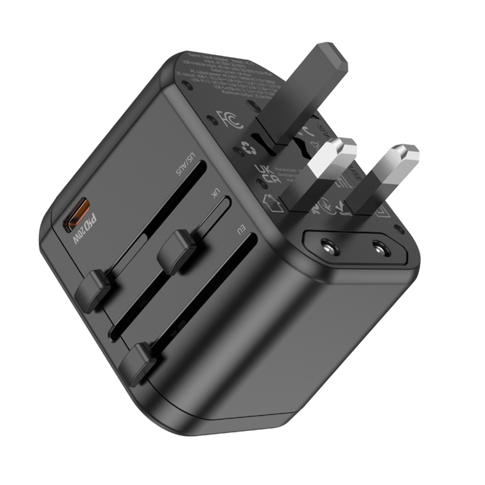 Сетевое зарядное устройство Hoco AC15 2 USB/ Type-C 20W черное