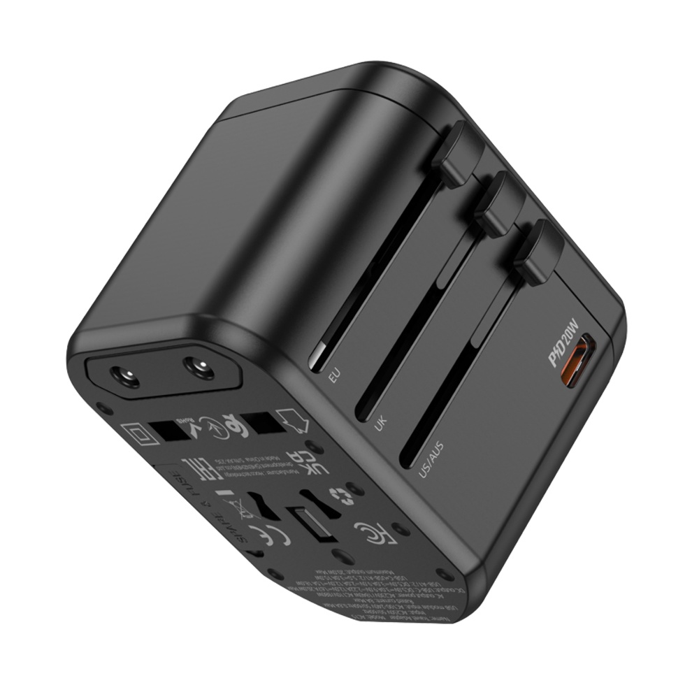 Сетевое зарядное устройство Hoco AC15 2 USB/ Type-C 20W черное