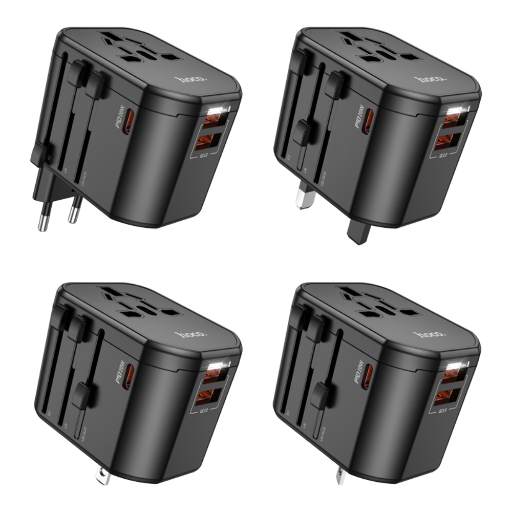 Сетевое зарядное устройство Hoco AC15 2 USB/ Type-C 20W черное