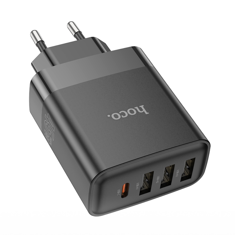 Сетевое зарядное устройство Hoco C127A 3 USB/ Type-C PD45W черное