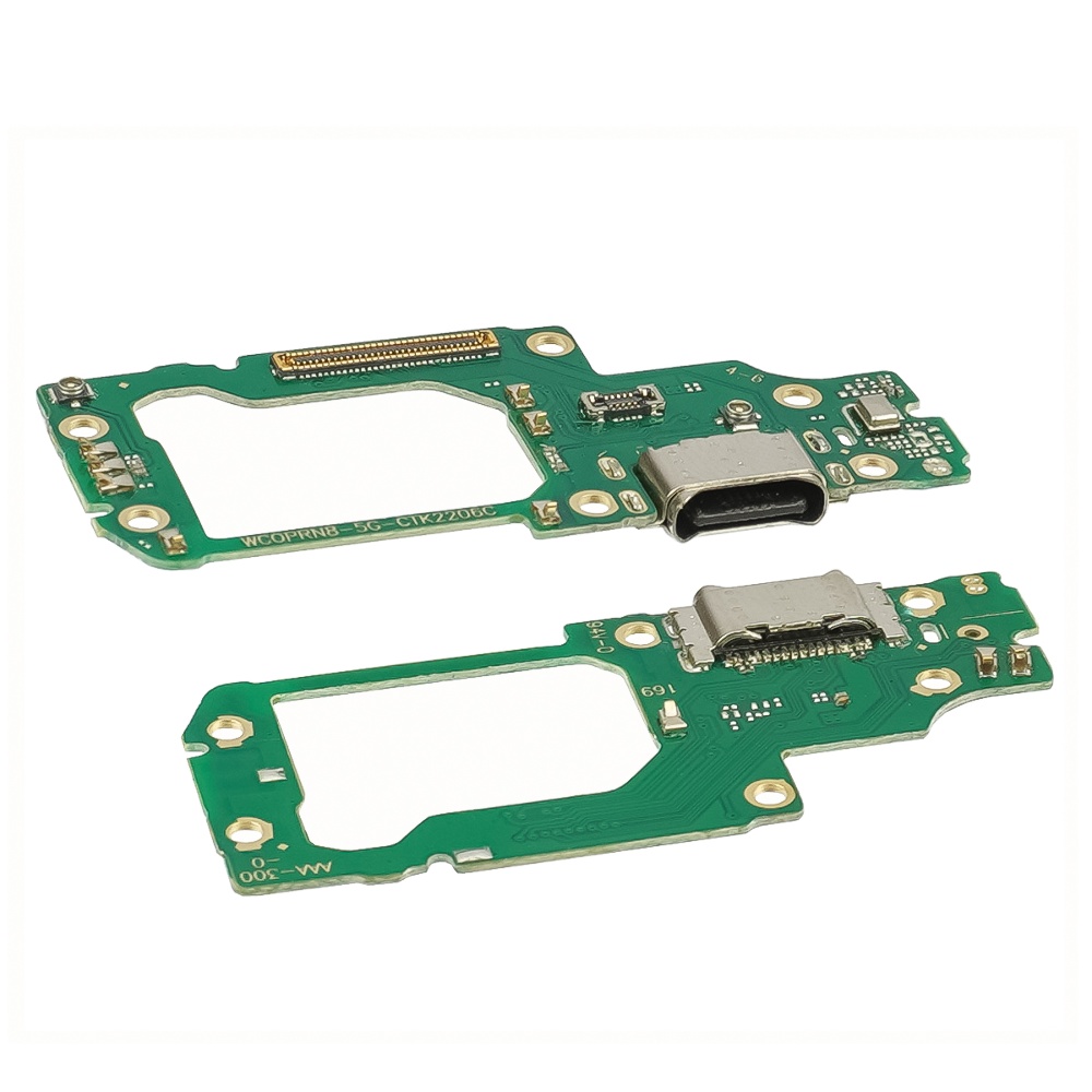 Разъём зарядки для Oppo Reno 8 (5G) на плате с микрофоном и компонентами
