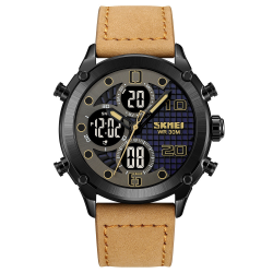Skmei 1975LLTBNBK Light Brown-Black Leather. SALE