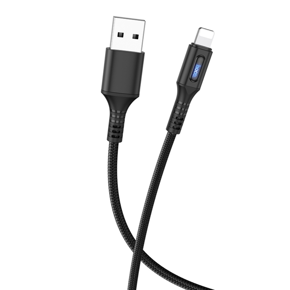 Кабель Hoco U79 с индикатором USB to Lightning 1.2m black
