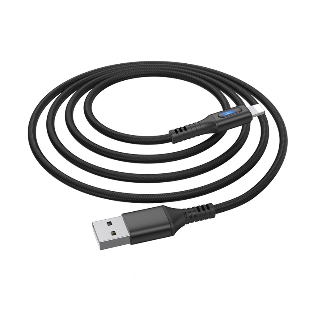 Кабель Hoco U79 с индикатором USB to Lightning 1.2m black