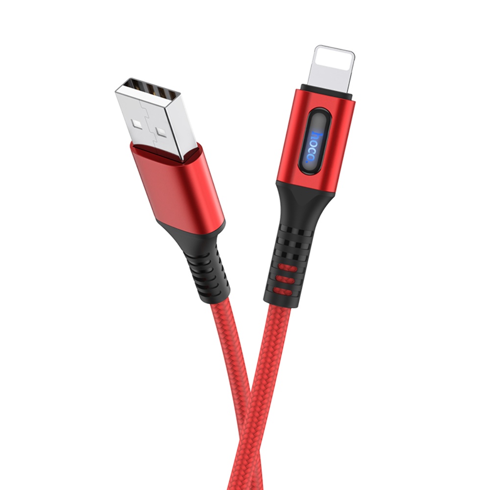 Кабель Hoco U79 с индикатором USB to Lightning 1.2m red