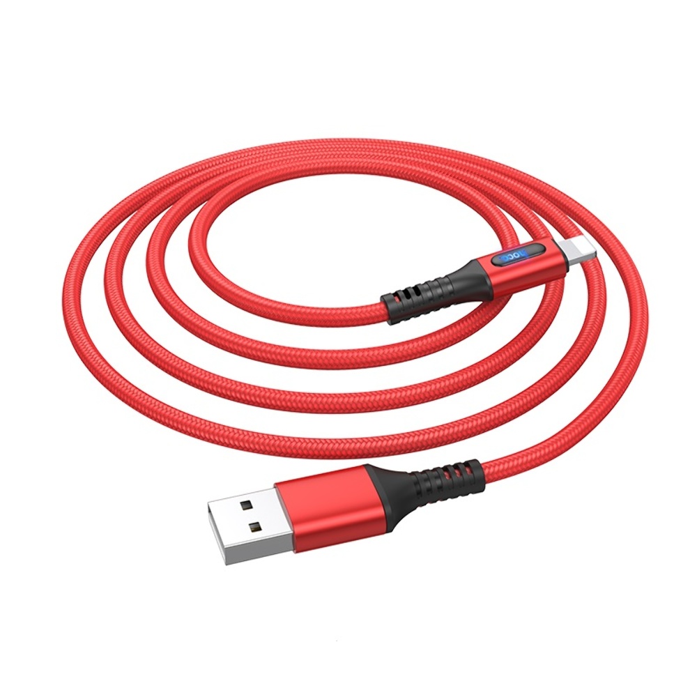 Кабель Hoco U79 с индикатором USB to Lightning 1.2m red