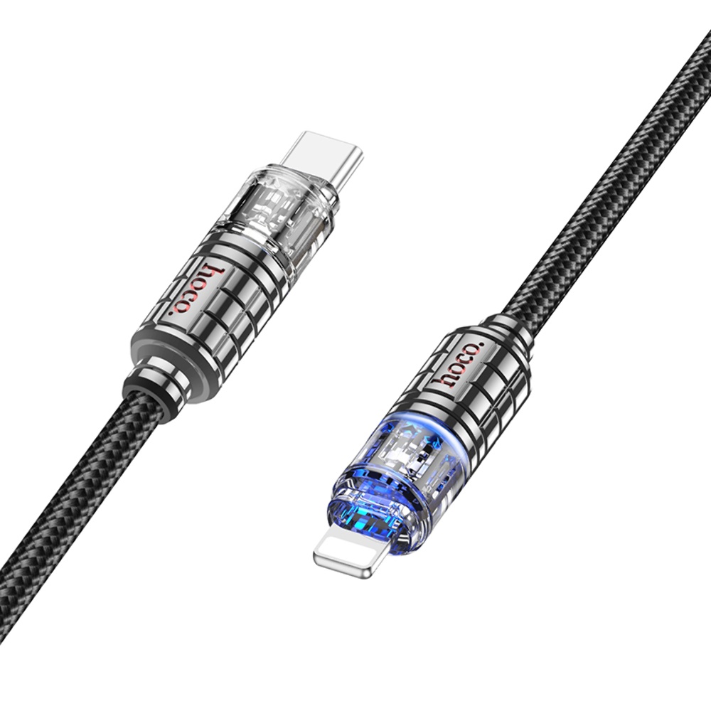 Кабель Hoco U122 с индикатором Type-C to Lightning PD 27W 1.2m black