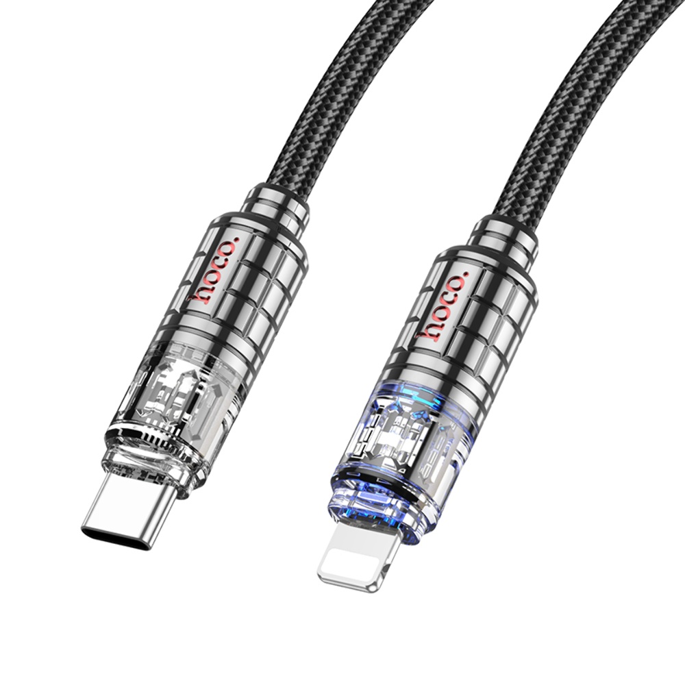 Кабель Hoco U122 с индикатором Type-C to Lightning PD 27W 1.2m black