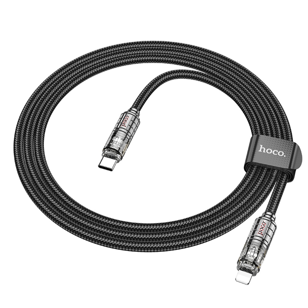 Кабель Hoco U122 с индикатором Type-C to Lightning PD 27W 1.2m black
