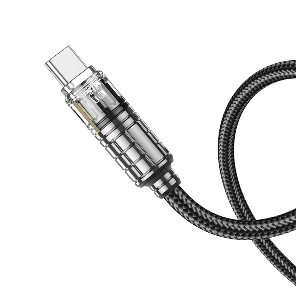 Кабель Hoco U122 с индикатором Type-C to Type-C PD 60W 1.2m black