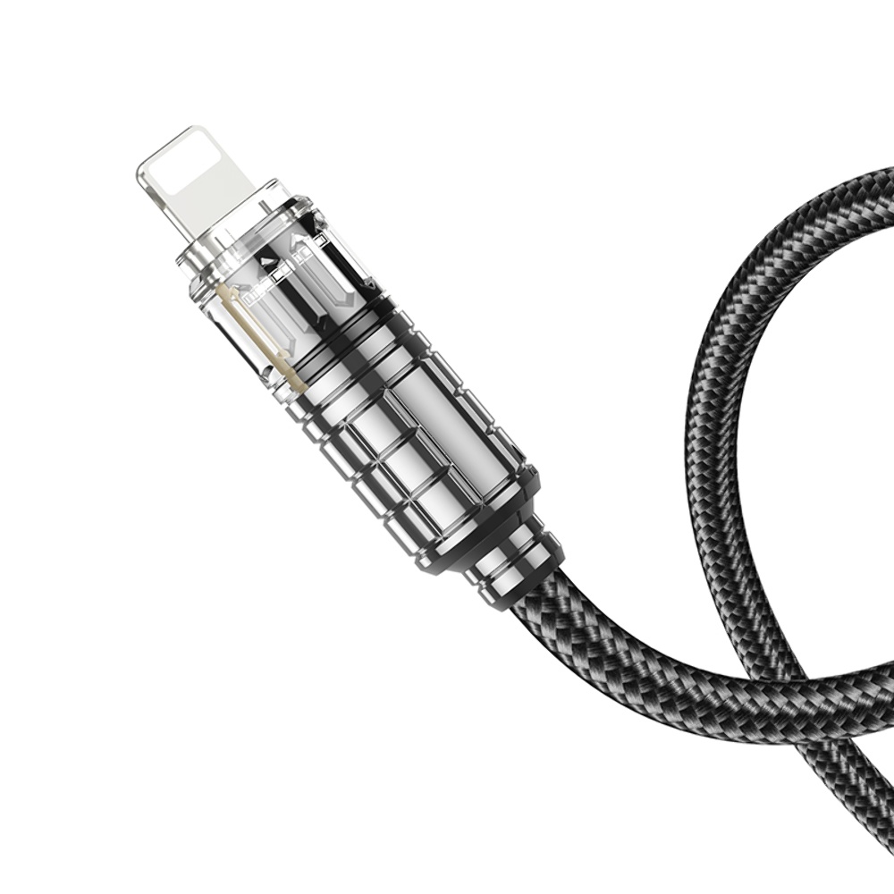Кабель Hoco U122 с индикатором USB to Lightning 1.2m black
