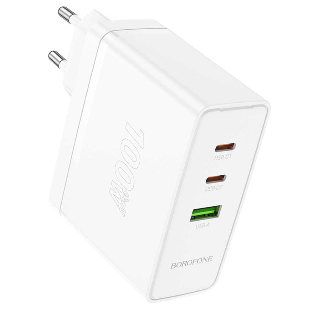 Сетевое зарядное устройство Borofone BN11 USB/ 2 Type-C PD 100W белое