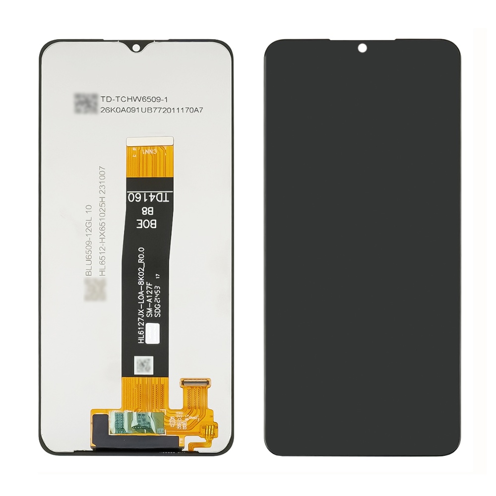 Дисплей для Samsung A127F Galaxy A12S (2021) (BOE B8 black flex) с чёрным тачскрином Service Pack