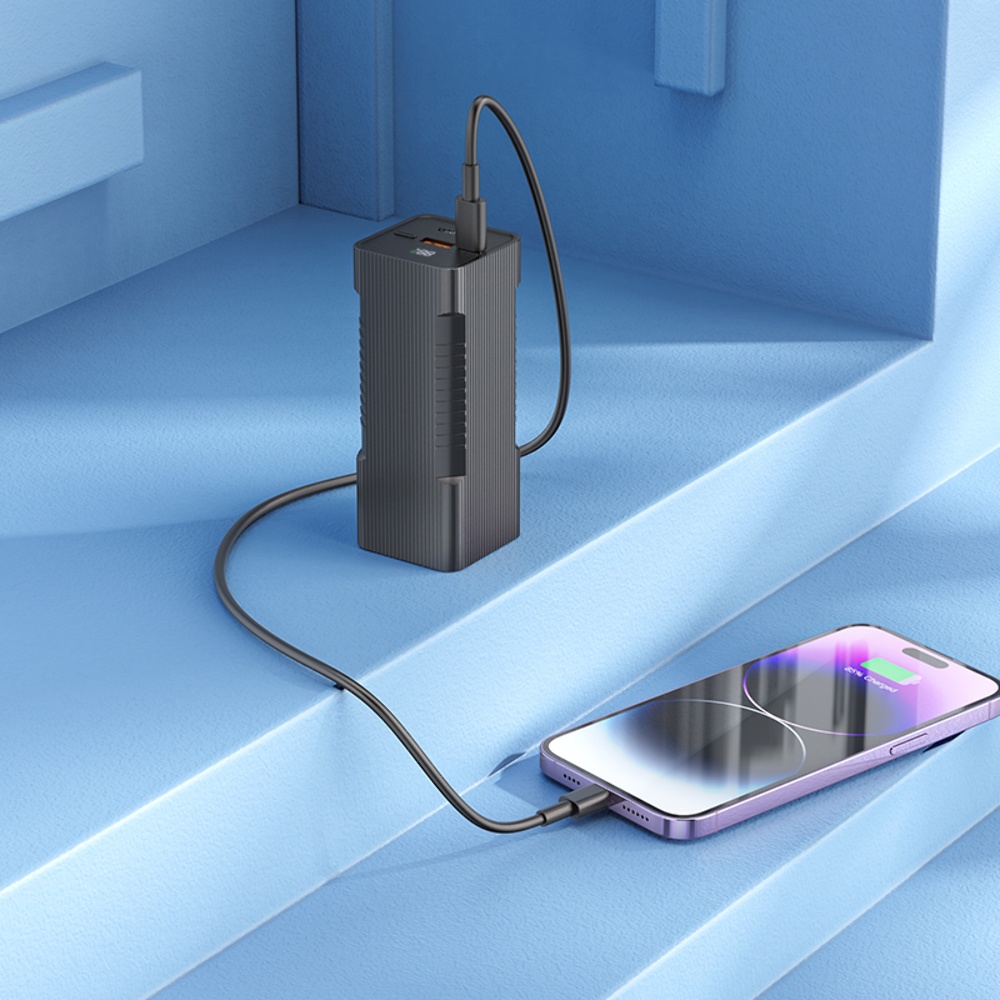 Power bank Hoco Q15 10000mAh PD 22.5W с фонарем черный