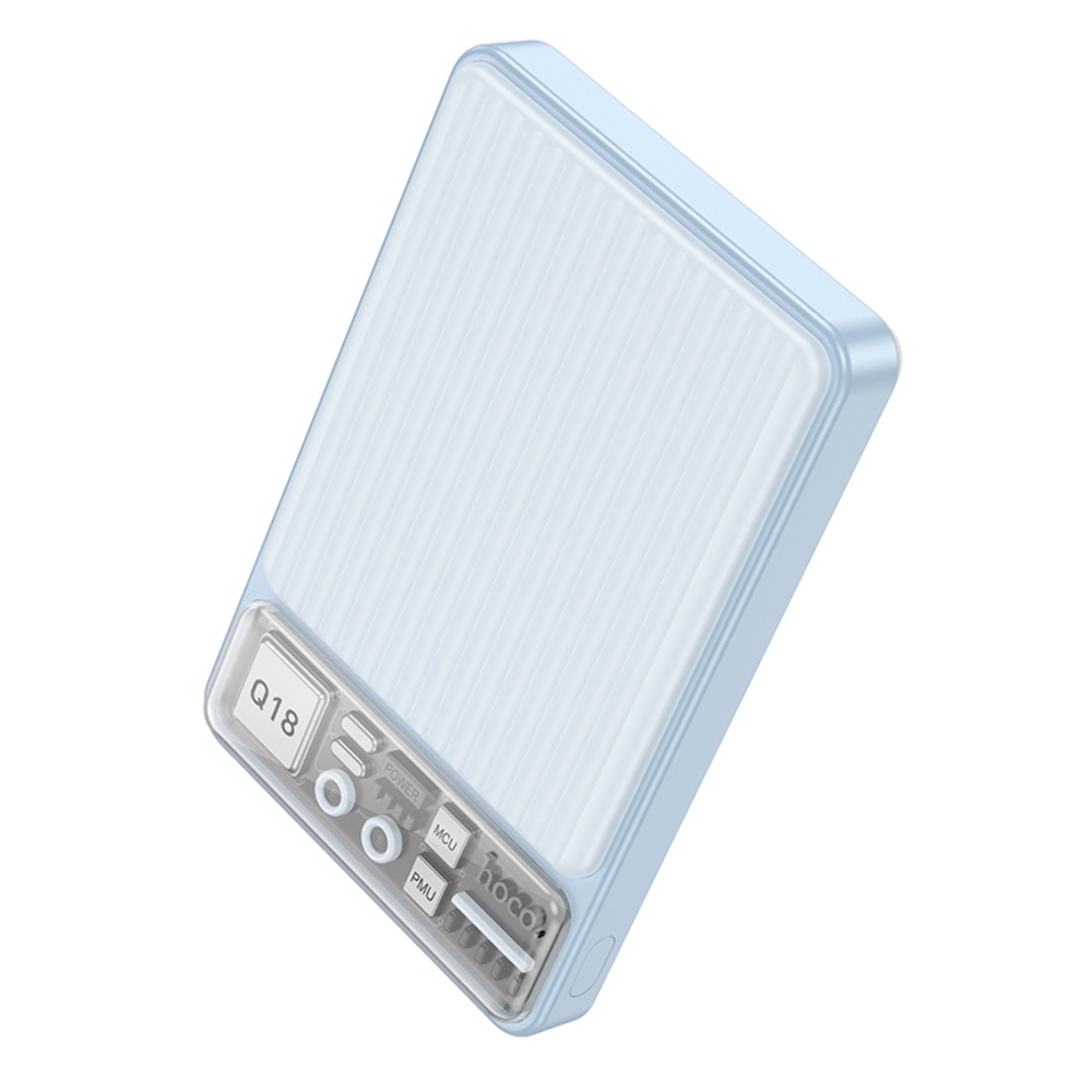 Power bank Hoco Q18 10000mAh PD 22.5W магнитный с функцией беспроводной зарядки синий