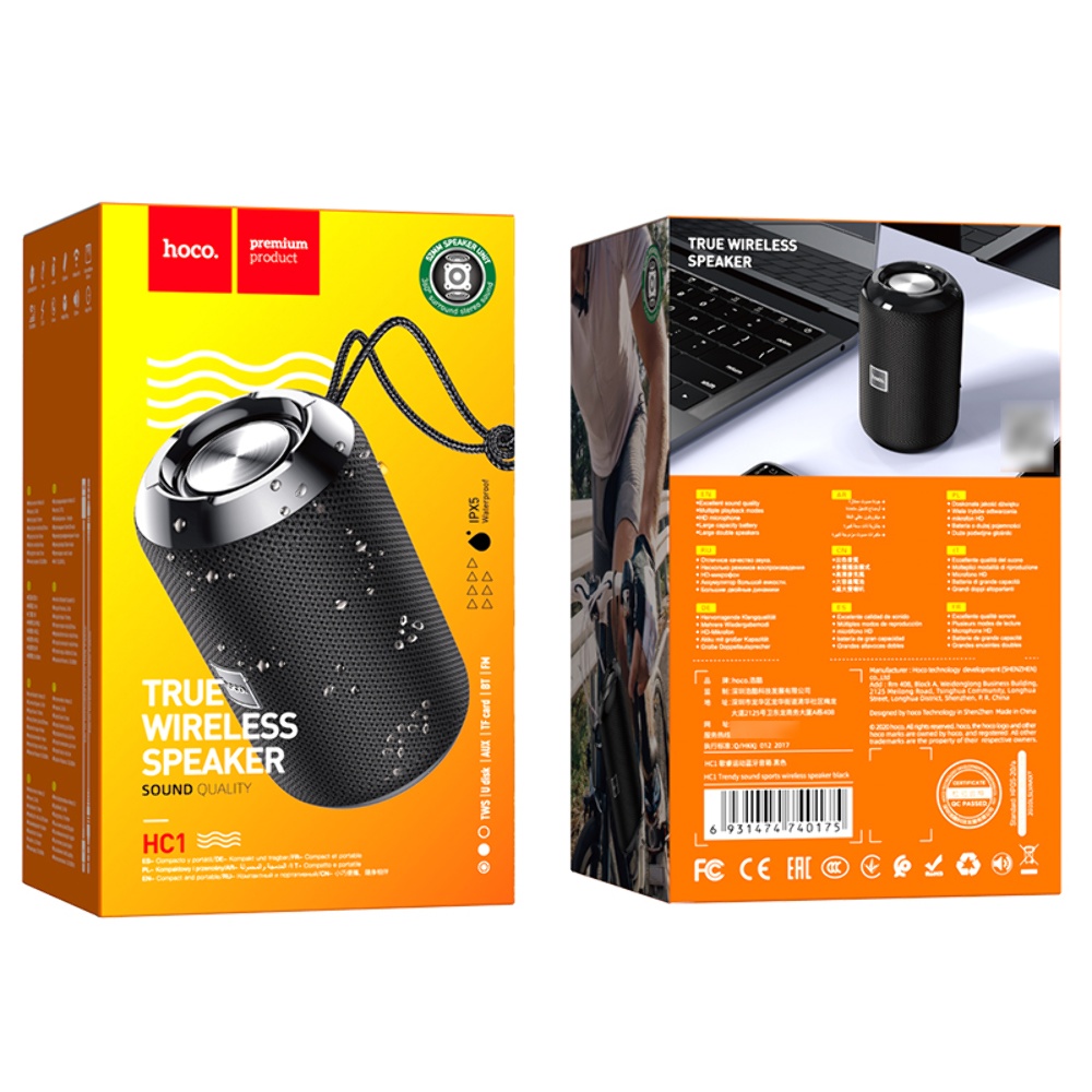 Портативная Bluetooth колонка Hoco HC1 TWS black