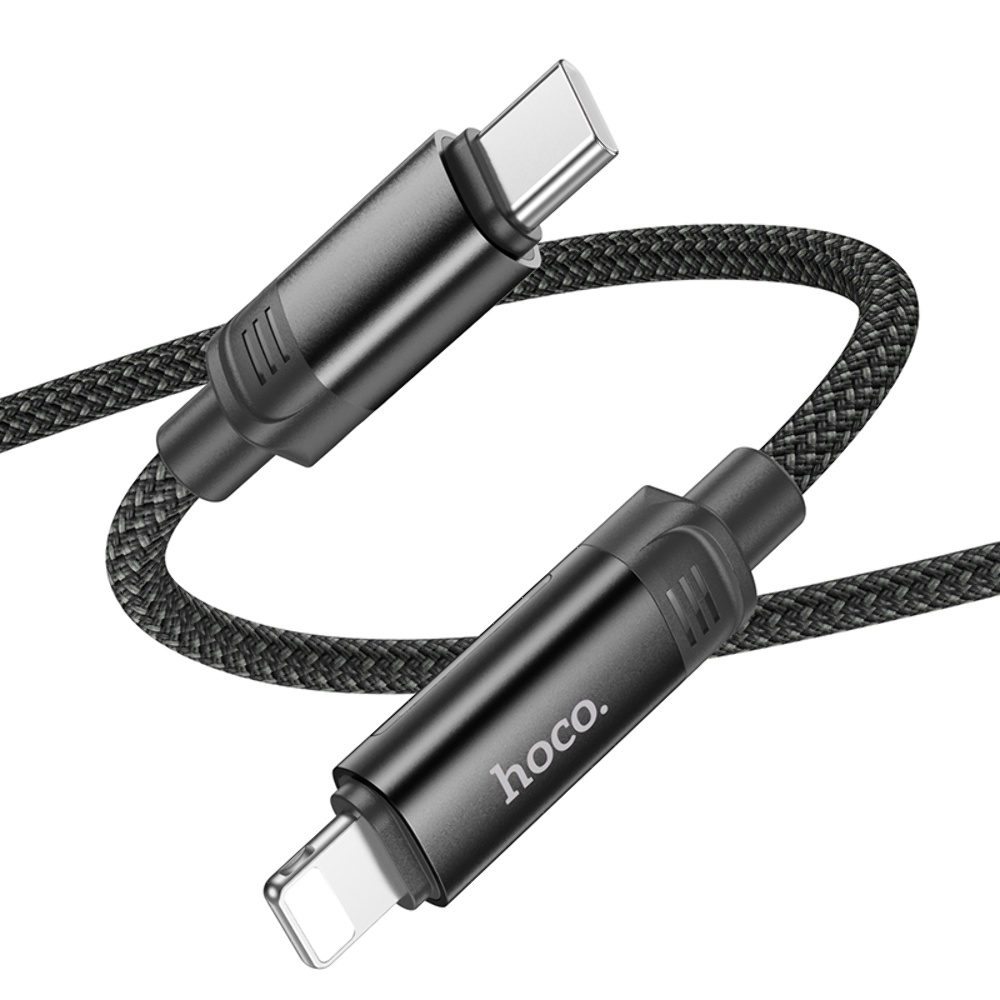 Кабель Hoco U126 с индикатором Type-C to Lightning PD 27W 1.2m black