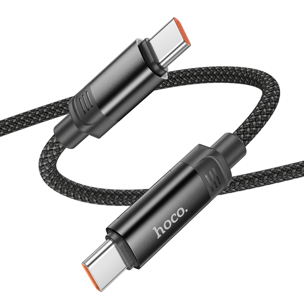 Кабель Hoco U126 с индикатором Type-C to Type-C PD 100W 1.2m black