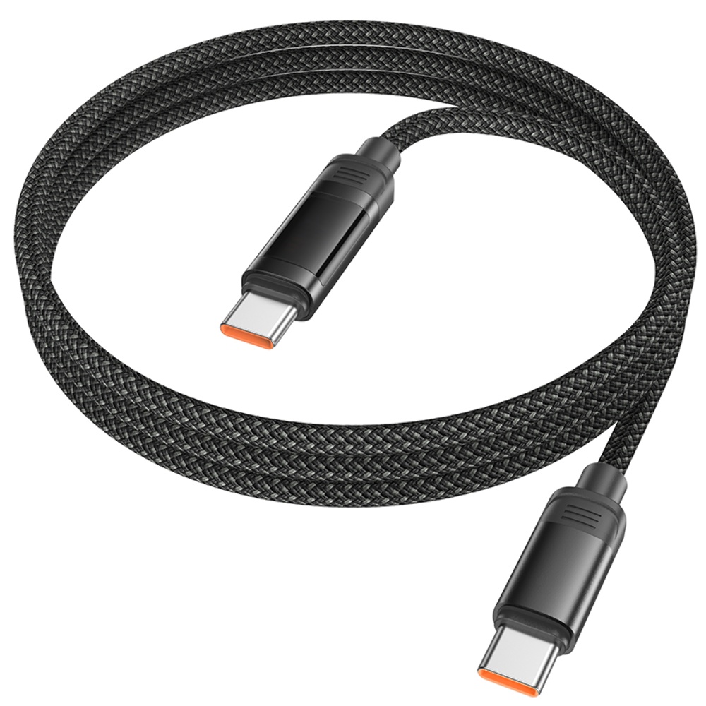 Кабель Hoco U126 с индикатором Type-C to Type-C PD 100W 1.2m black