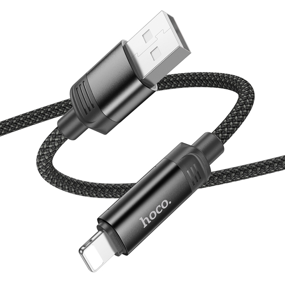 Кабель Hoco U126 с индикатором USB to Lightning 1.2m black